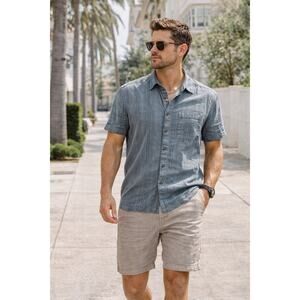 Vintage Stripe Button Down Shirt Large